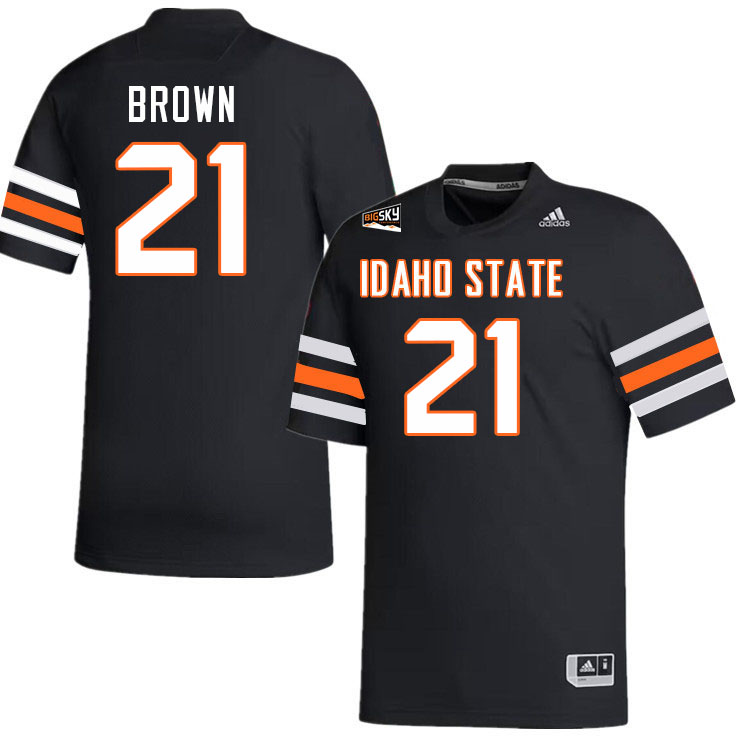 Men #21 Jihad Brown Idaho State Bengals 2023 College Football Jerseys Stitched-Black